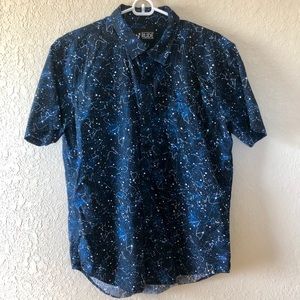 Hot Topic Constellation Short Sleeve Button Down